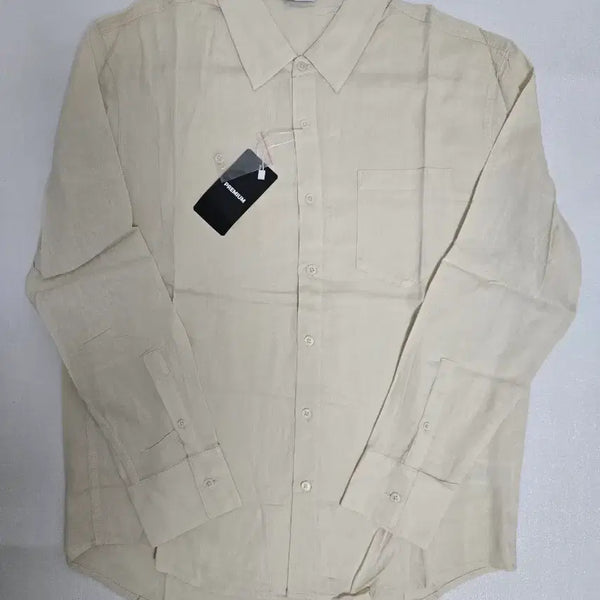 [BUNJANG] MI12 Linen Blend Men's Shirt - Beige, Size 105 / MI12 린넨 셔츠 베이지색 남성용 셔츠