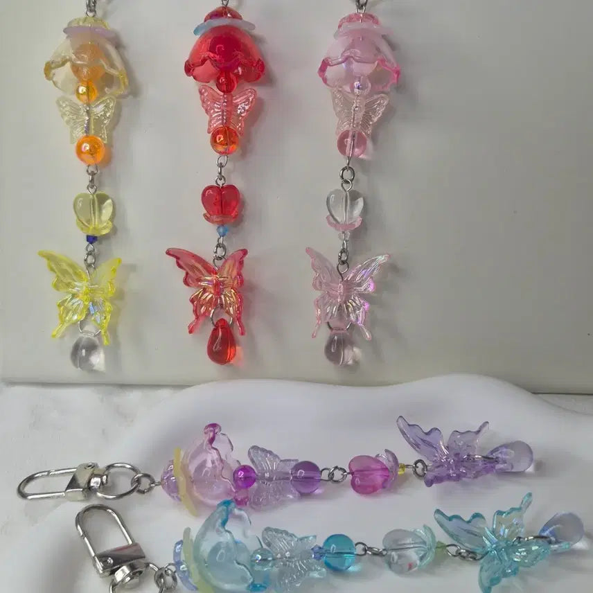 [BUNJANG] Beaded Butterfly Jellyfish Charm / 나비해파리키링 비즈키링