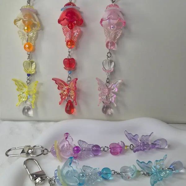 [BUNJANG] Beaded Butterfly Jellyfish Charm / 나비해파리키링 비즈키링