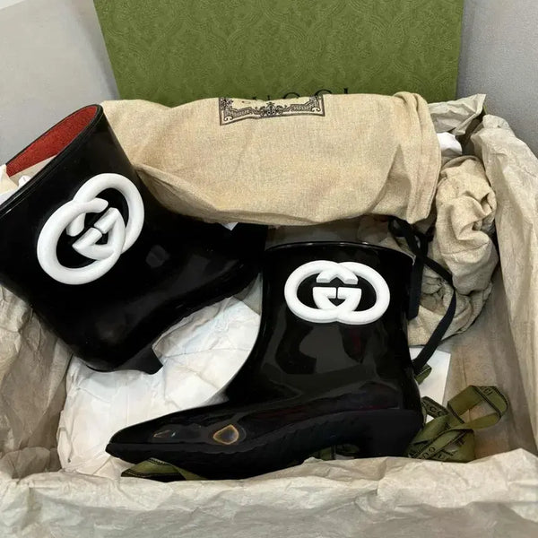 [BUNJANG] Gucci GG Logo Rubber Rain Boots - Size 36 / 백화점판 새상품 구찌 GG로고 러버 레인부츠 36사이즈