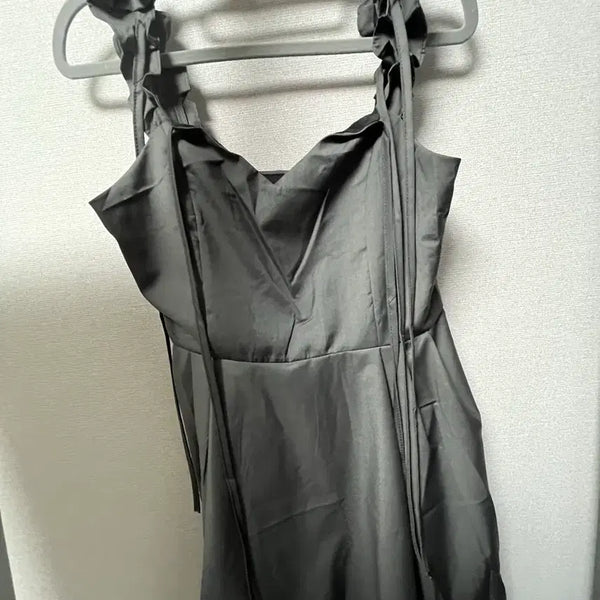 [BUNJANG] Gray Satin Bustier Mini Dress / 그레이 새틴 뷔스티에 미니 원피스
