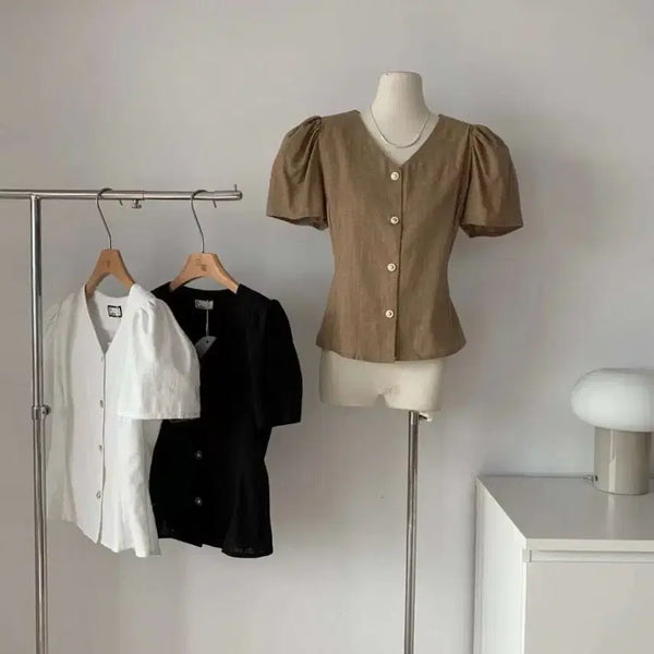 [BUNJANG] Puff Short Sleeve Jacket White / (새상품)퍼프 반팔 자켓 화이트