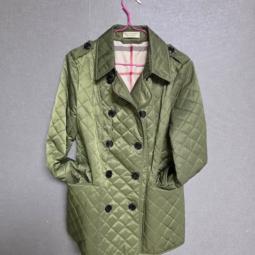 [BUNJANG] Burberry Quilted Trench Coat Olive Green / 버버리 퀼팅 트렌치 코트 패딩 올리브 그린