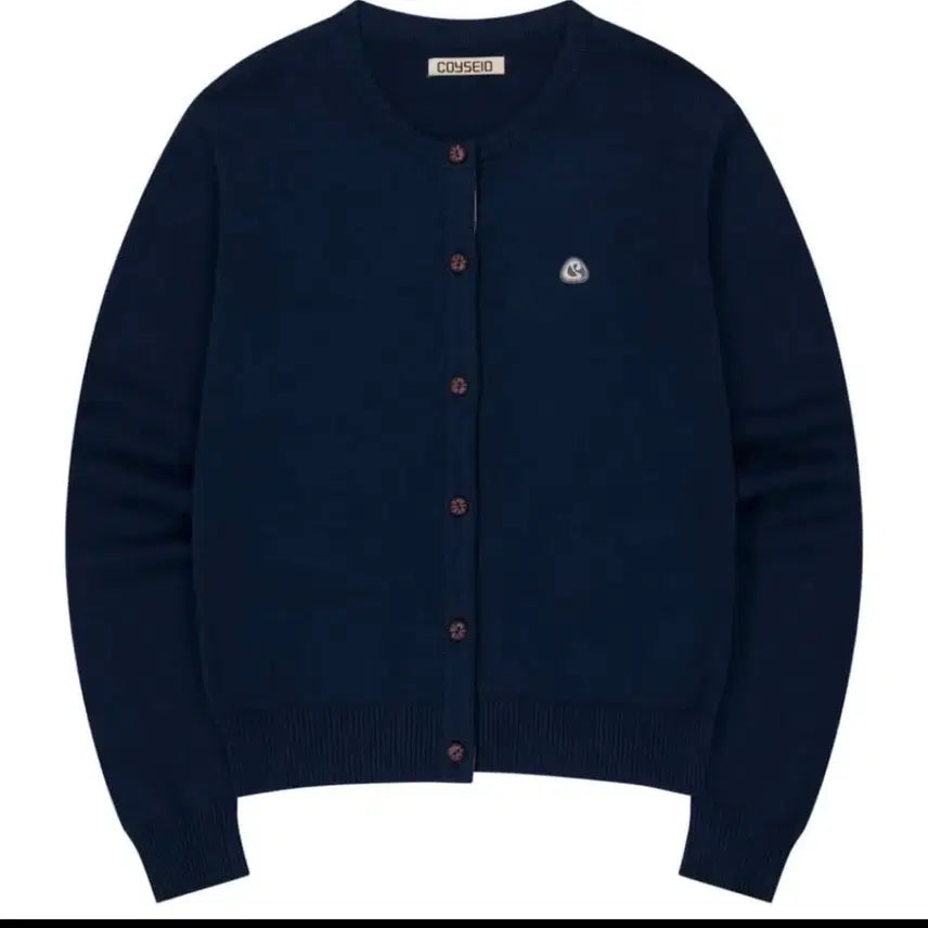 [BUNJANG] KOSEIO Flower Placket Cardigan Navy / 품절상품) 코이세이오 플라워 플래킷 가디건 네이비