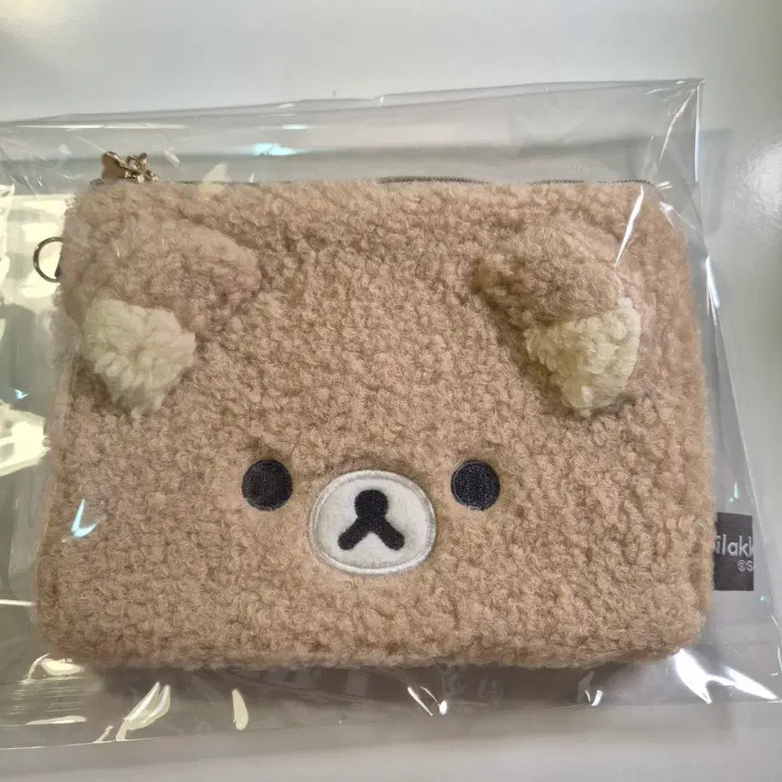 [BUNJANG] San-X Rilakkuma Fluffy Flat Pouch / 산엑스 리락쿠마 복슬 플랫 파우치