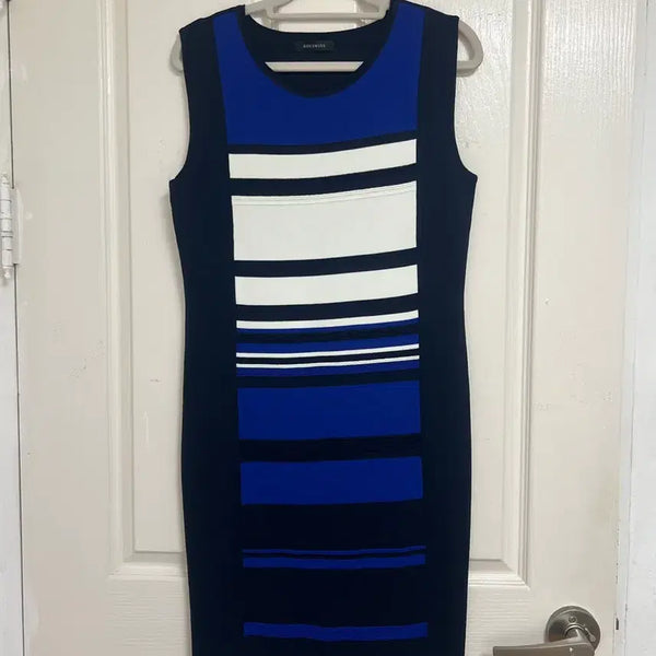 [BUNJANG] She's Miss Striped Sleeveless Knit Dress Size 66 / 쉬즈미스 스트라이프 민소매 니트 원피스 66