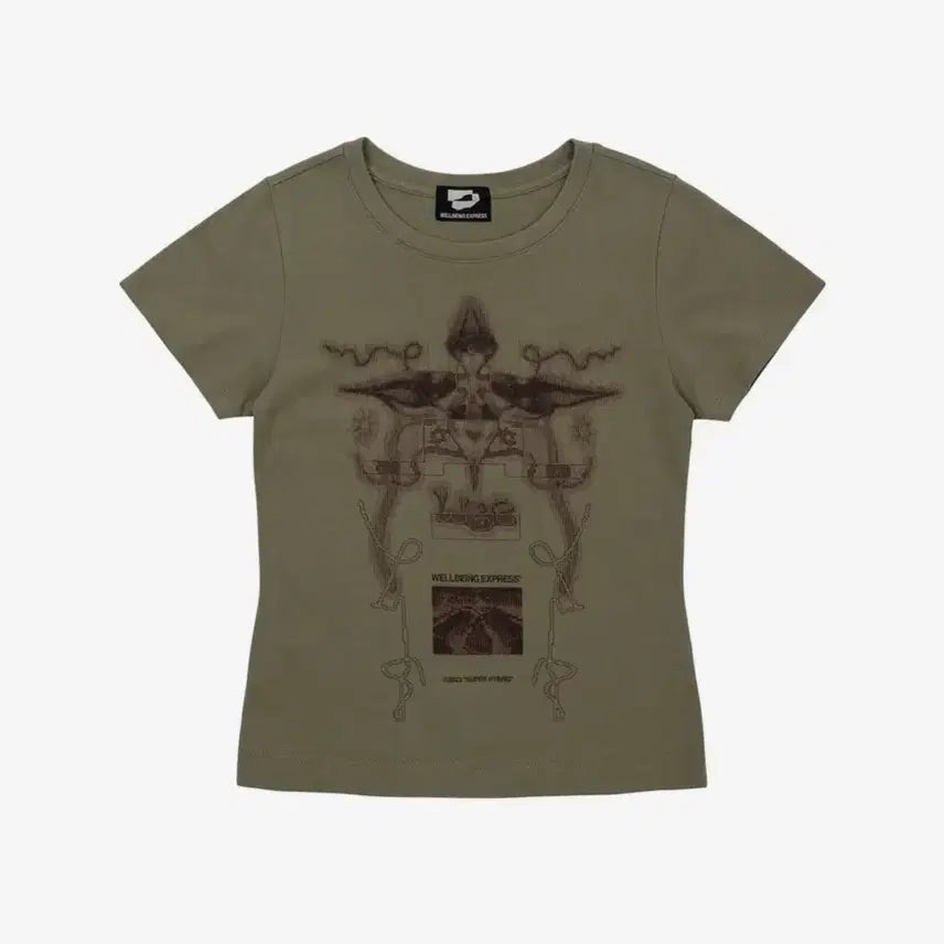 [BUNJANG] Wellbeing Express Digital Tattoo Tee Renewal Khaki / 웰빙익스프레스 Digital Tattoo Tee Renewal Khaki