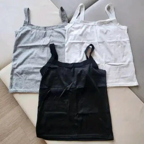 [BUNJANG] Sleeveless Top 3-Pack (Black, White, Gray) / 나시 3종 세트 블랙/화이트/그레이 (새상품)