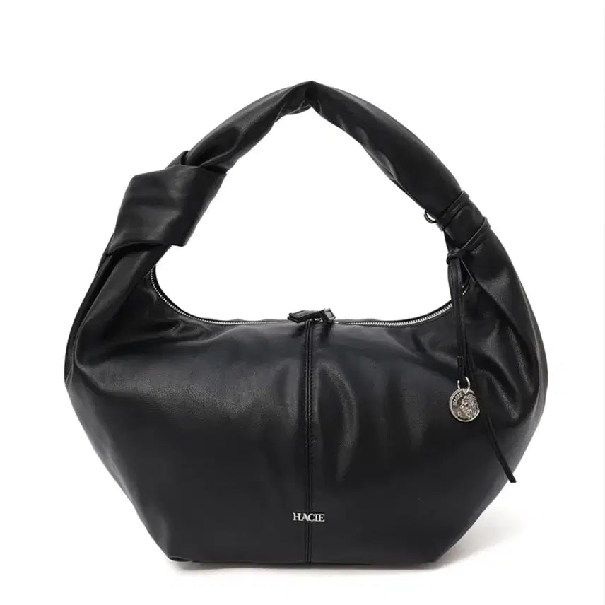 [BUNJANG] Hacie Twist Strap Leather Mini Bag Black / HACIE 가방  하시에 트위스트 스트랩 레더 미니백 가방 블랙