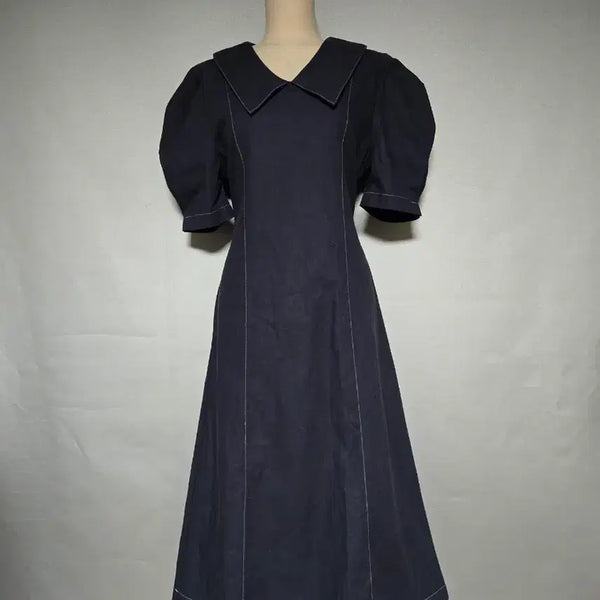 [BUNJANG] Jisby Big Collar Long Dress / 지스바이 빅카라 롱원피스