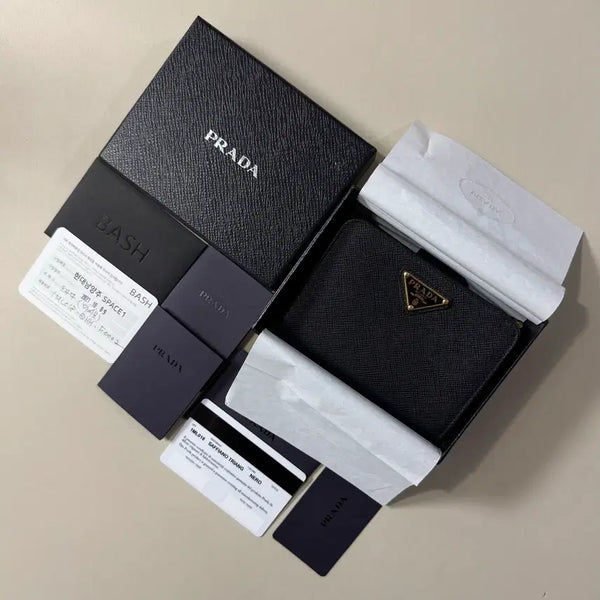 [BUNJANG] Prada Saffiano Leather Women's Bifold Wallet / [백화점판/당일출고]프라다 사피아노 여성 반지갑