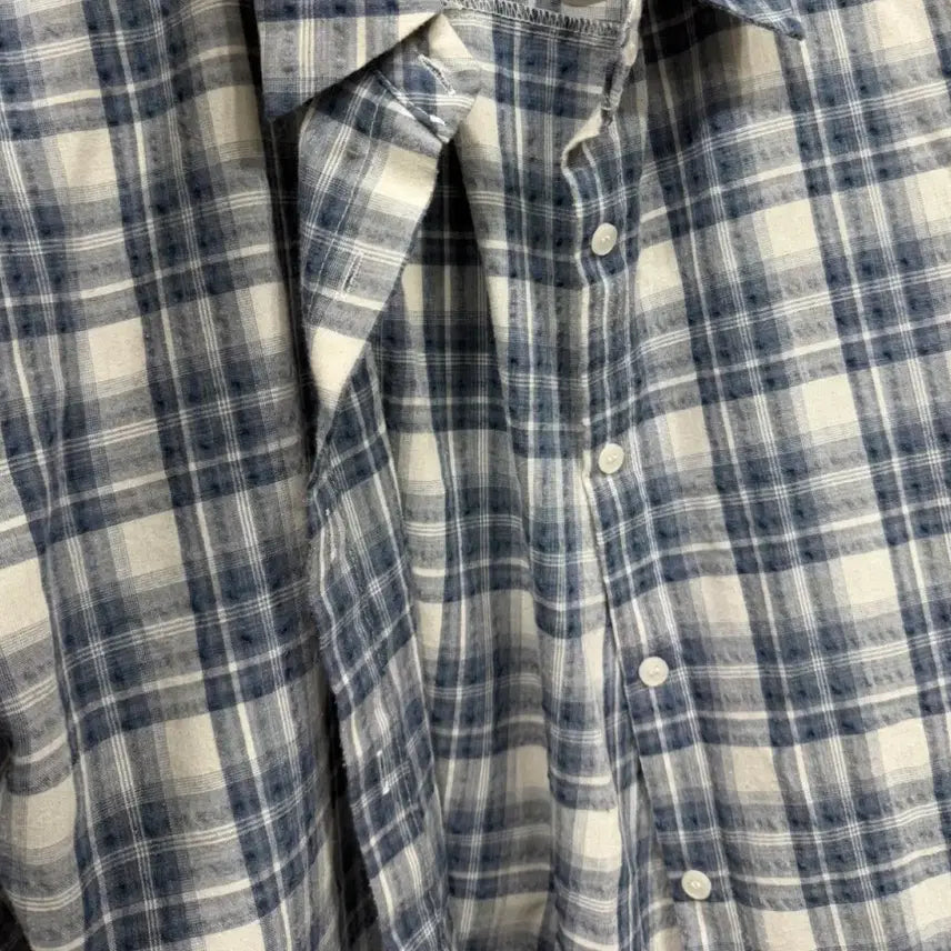 [BUNJANG] Blue Check Shirt / 블루 체크 셔츠 (여름,사계절용)