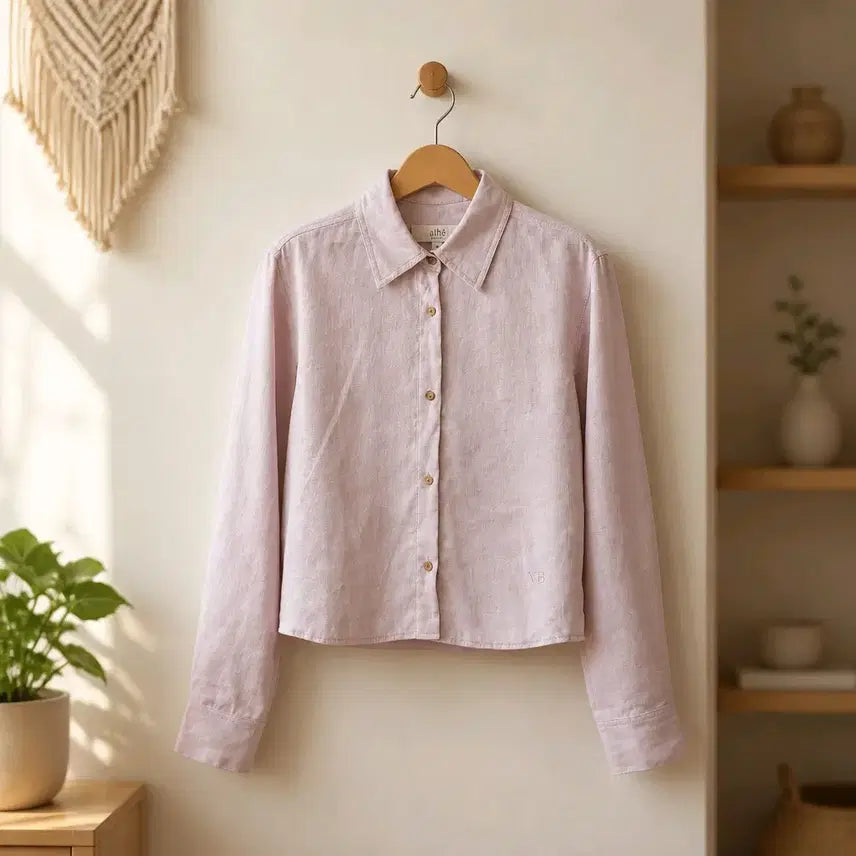 [BUNJANG] Até Vanessa Bruno 2025 Linen 100% Crop Shirt Size 36 / 아떼 바네사브루노 2025 린넨 100% 크롭 셔츠 36사이즈