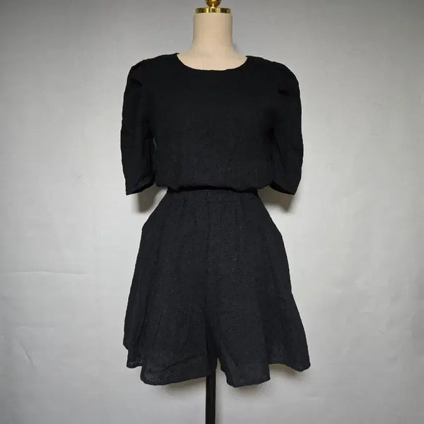 [BUNJANG] Cotton Eyelet Jumpsuit / 코튼 아일렛 점프수트