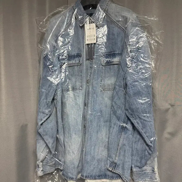 [BUNJANG] Juun.J Combi-Nezon Signal Denim Shirt Jacket - Blue / [48] 준지 꼼비네종 시그널 데님 셔츠 자켓 - 블루