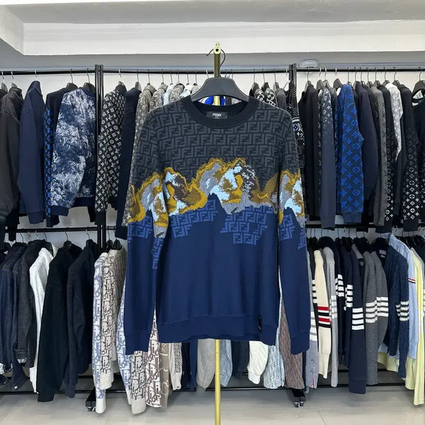 [BUNJANG] Fendi FF Logo Multicolor Wool Knit (Size 52) / (백화점판)(52) 펜디 FF로고 멀티컬러 울 니트