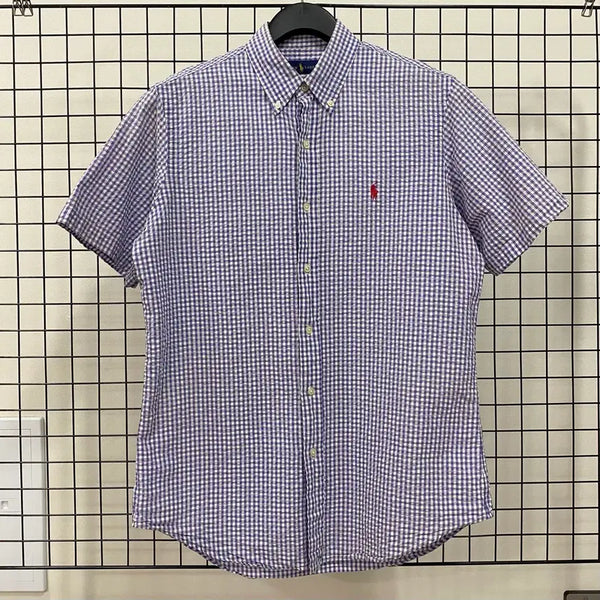 [BUNJANG] Polo Ralph Lauren Seersucker Check Short Sleeve Shirt / <L> 폴로 랄프로렌 신형 시어서커 체크 반팔 셔츠
