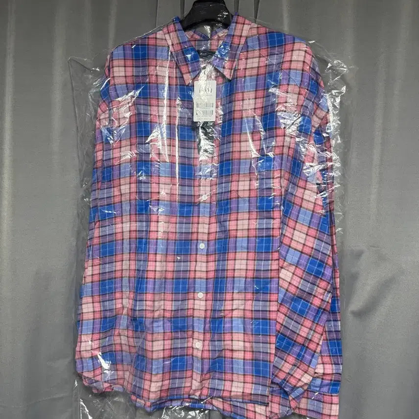 [BUNJANG] JUUN.J Sundown Pink Check Loose Fit Shirt / [48] 준지 선다운 핑크 체크 루즈핏 셔츠 - 핑크