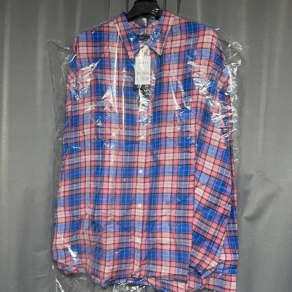 [BUNJANG] JUUN.J Sundown Pink Check Loose Fit Shirt / [48] 준지 선다운 핑크 체크 루즈핏 셔츠 - 핑크