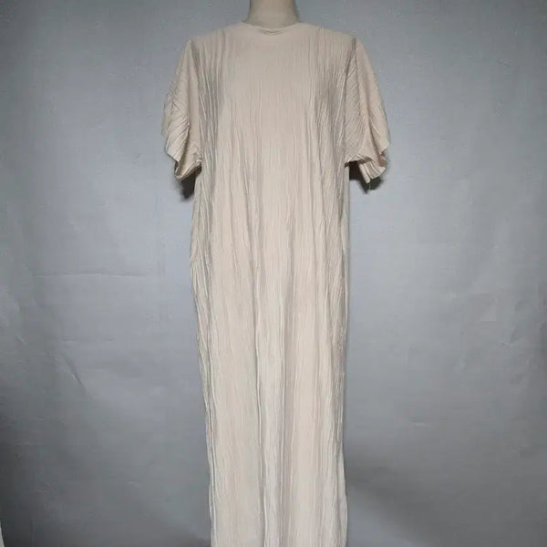 [BUNJANG] LULI Pleated Long Dress Beige / LULI 연베이지 주름 롱원피스