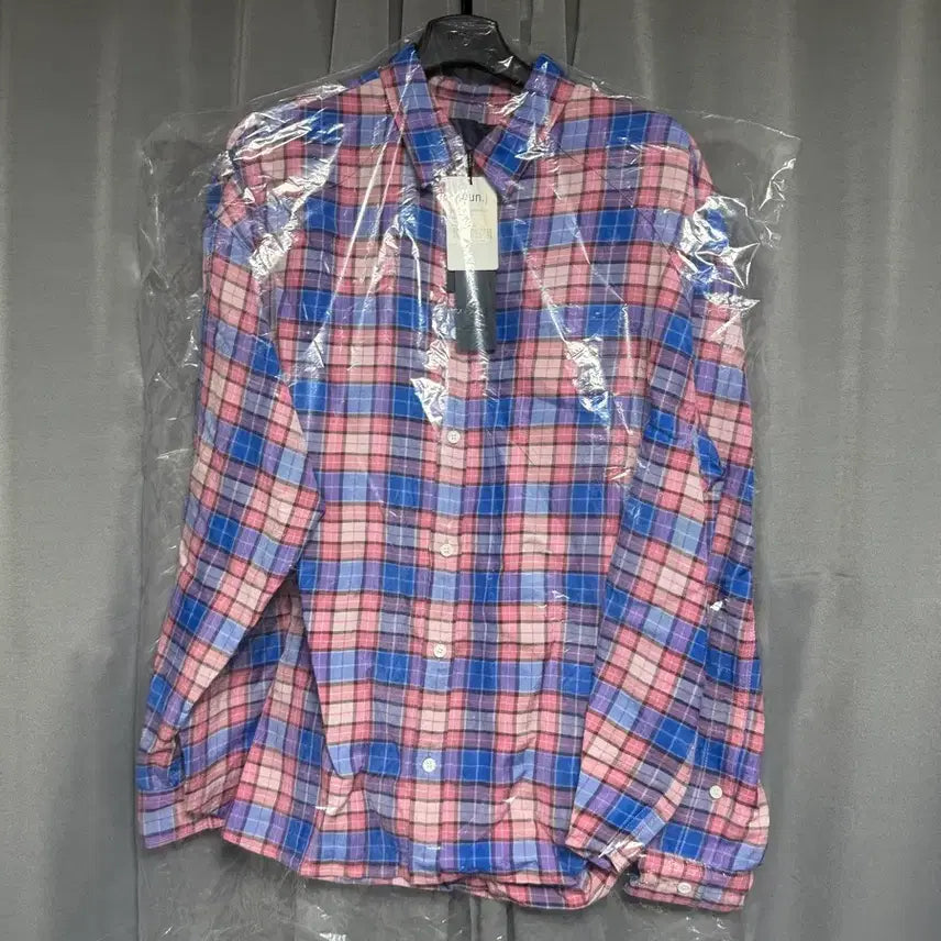 [BUNJANG] Juun.J Sundown Pink Check Loose Fit Shirt / [52] 준지 선다운 핑크 체크 루즈핏 셔츠 - 핑크