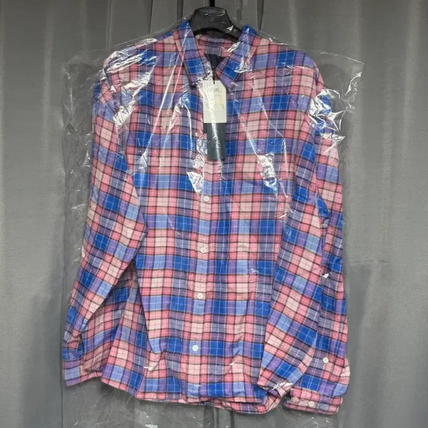 [BUNJANG] Juun.J Sundown Pink Check Loose Fit Shirt / [52] 준지 선다운 핑크 체크 루즈핏 셔츠 - 핑크