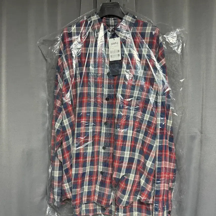 [BUNJANG] Juun.J Island Washing Brick Red Check Max Fit Shirt / [50] 준지 아일랜드 워싱 브릭 레드 체크 맥스핏 셔츠 레드