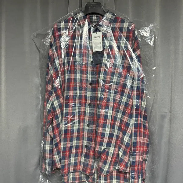 [BUNJANG] Juun.J Island Washing Brick Red Check Max Fit Shirt / [50] 준지 아일랜드 워싱 브릭 레드 체크 맥스핏 셔츠 레드