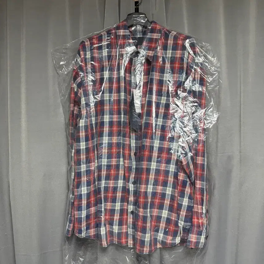 [BUNJANG] JUUN.J Island Washing Brick Red Check Max Fit Shirt Red / [48] 준지 아일랜드 워싱 브릭 레드 체크 맥스핏 셔츠 레드