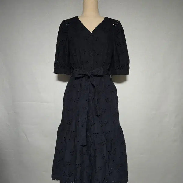 [BUNJANG] EUDON CHOI Punching Eyelet Long Dress / 유돈초이 펀칭 아일렛 롱원피스