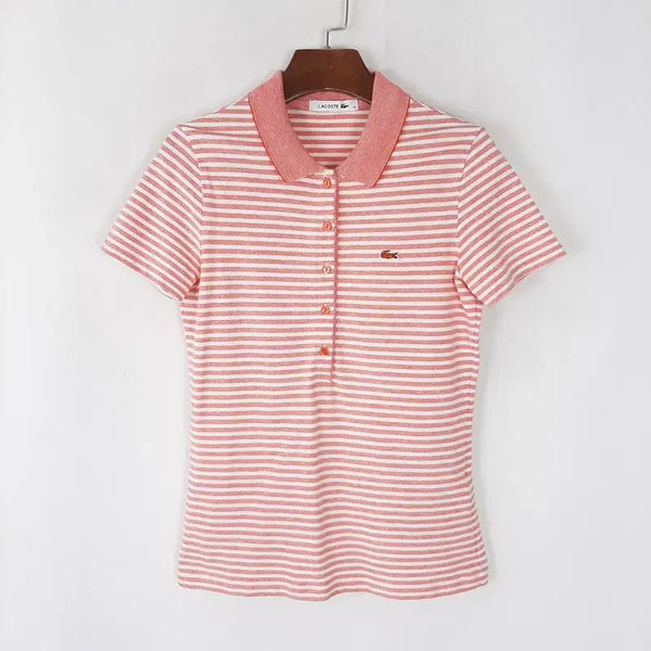 [BUNJANG] Lacoste Women's Slim Fit Short Sleeve Polo T-Shirt / 라코스테 여성 PK 슬림 반팔티셔츠 34