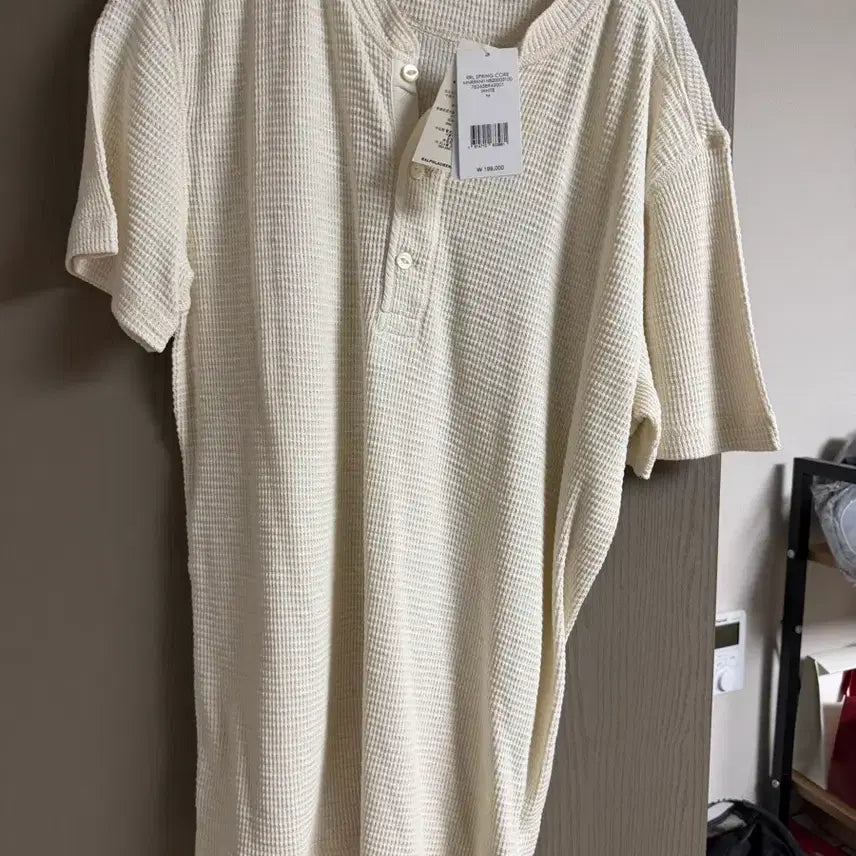 [BUNJANG] RRL Waffle Knit Henley Cream / RRL 와플 니트 헨리넥 크림색