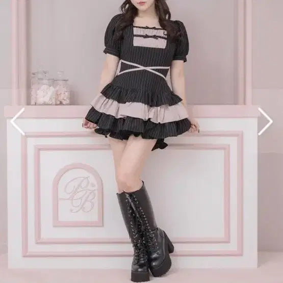 [BUNJANG] Pium Ladder Ribbon Tiered Setup / 피움 pium 사다리 리본 티어드 셋업 판매합니다