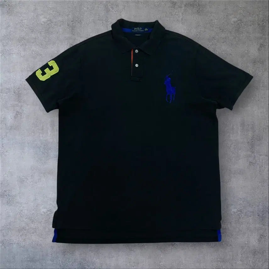 [BUNJANG] Polo Ralph Lauren Big Pony Logo Black Collar Short Sleeve T-shirt XL / 폴로 랄프로렌 빅포니 로고 블랙 카라 반팔티