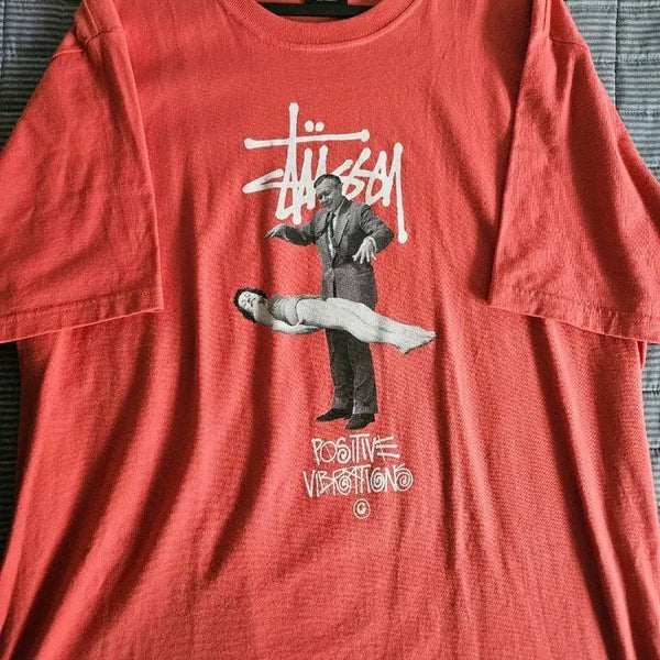 [BUNJANG] Stussy Levitus T-Shirt Pale Red L / 스투시 레비테이트 반팔티 페일레드 L