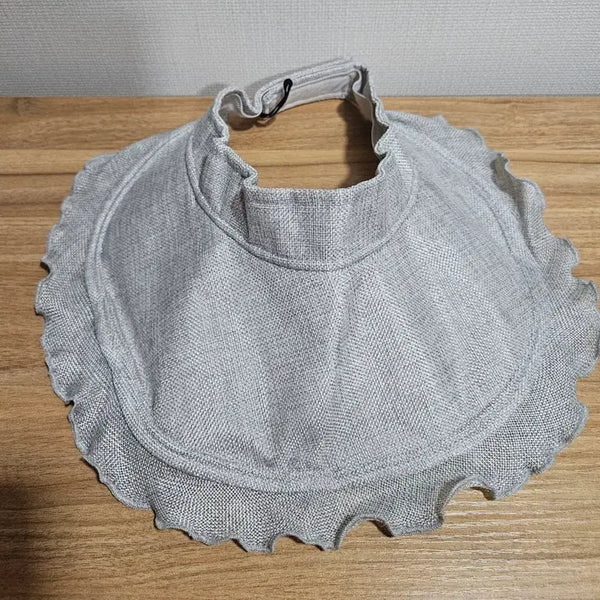 [BUNJANG] Women's Linen Roll-Up Sun Cap with Wavy Brim - Gray / 여성 린넨 돌돌이썬캡 물결챙썬캡 그레이