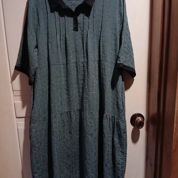 [BUNJANG] Check Pattern Shirt Dress / 체크 패턴 셔츠형 원피스 (새상품
