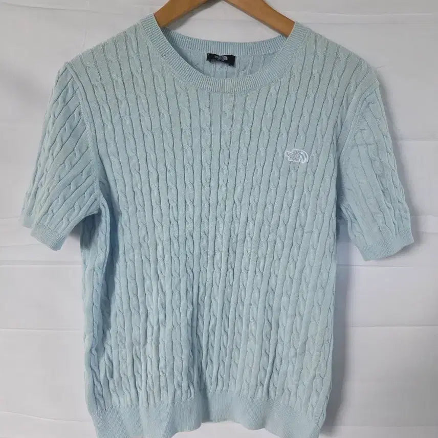 [BUNJANG] The North Face Cable Knit Short Sleeve / 노스페이스 케이블 니트 반팔