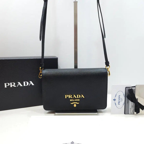 [BUNJANG] Prada Saffiano Leather Mini Bag Black 1BP019 NFC Chip / 프라다 사피아노 레더 미니백 1BP019 (NFC/내장칩)