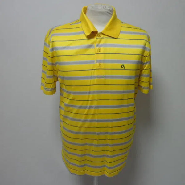 [BUNJANG] Kim Young Joo Golf Men's Striped Short Sleeve Polo Shirt Size 95 (M) / 김영주골프/남성/일상복/골프/반팔 티셔츠/95사이즈/새제품수준