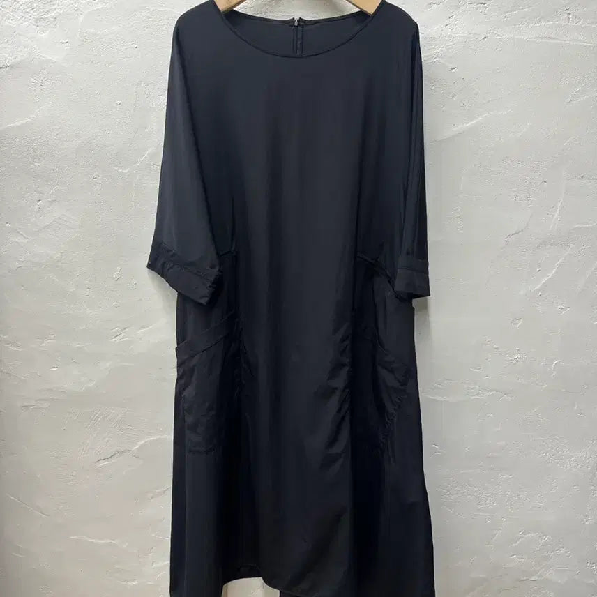 [BUNJANG] Demoo Women's Short-Sleeve Dress Black Linen Blend / 상태최상)데무 여 원피스 블랙/바스락/인견혼방/반팔 66