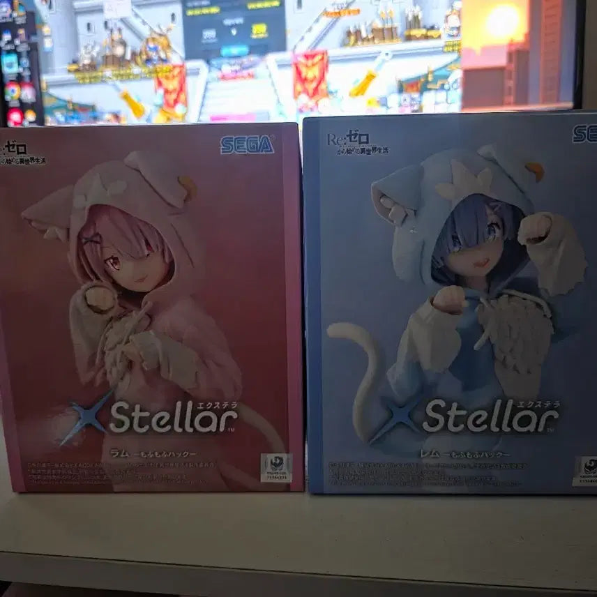 [BUNJANG] Re:Zero Rem & Ram 'Mofumofu' Cat Hood Ver. SEGA Figure Bundle Set / 리제로 모후모후 피규어 렘 람 일괄판매