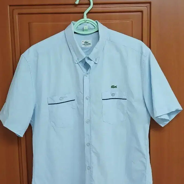 [BUNJANG] Lacoste Short Sleeve Shirt Light Blue / 라코스테 반팔 셔츠 하늘색