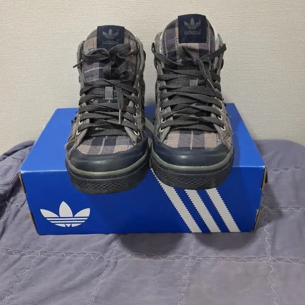 [BUNJANG] Adidas Originals Nizza Hi Sample Tartan Plaid Canvas Sneakers (Men's US 9) / 아디다스 오리지널스(adidas Originals) 클래식 캔버스화 라인