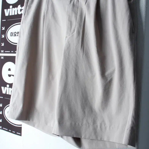 [BUNJANG] Musinsa Standard Single Tuck Slacks Shorts Beige / (M-L) 무신사 스탠다드 반바지 팬츠 원턱 슬랙스 베이지-P10504