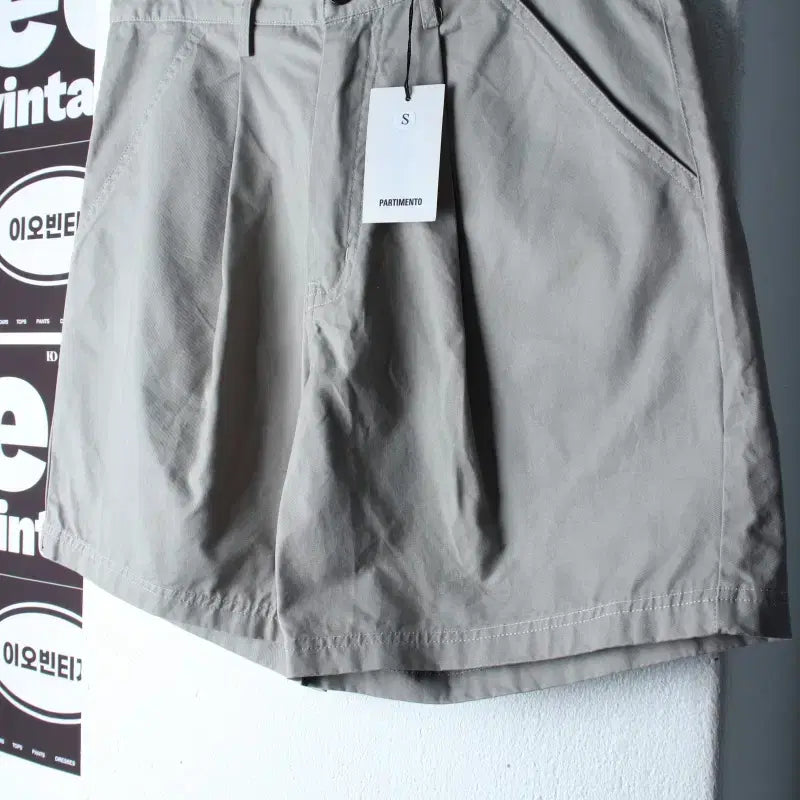 [BUNJANG] Partimento One-Tuck Chino Shorts Grey / (S-M) 파르티멘토 반바지 팬츠 새상품 원턱 치노 그레이-P10506