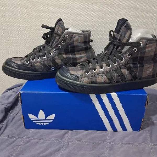 [BUNJANG] Adidas Originals Nizza Hi Sample Tartan Plaid Canvas Sneakers / 아디다스 오리지널스(adidas Originals) 클래식 캔버스화 라인