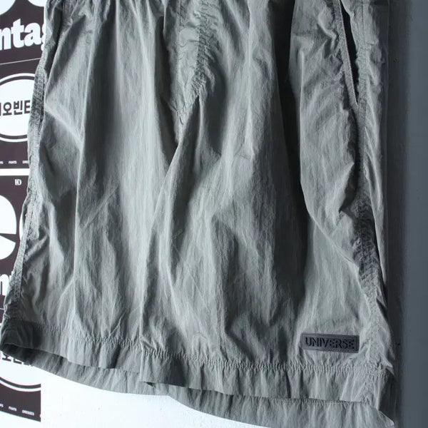 [BUNJANG] Andz Banding Nylon Satin Shorts Charcoal / (XL-2XL) 앤드지 반바지 팬츠 밴딩 나일론 새틴 차콜-P10530