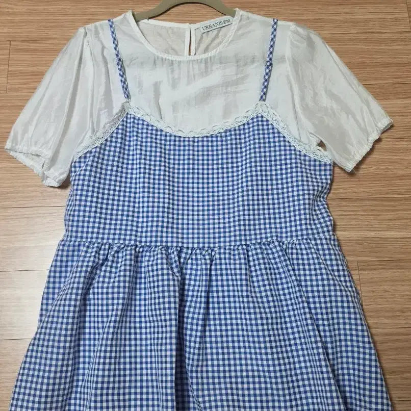 [BUNJANG] White Blouse and Check Bustier Set / 뷔스티에 셋트