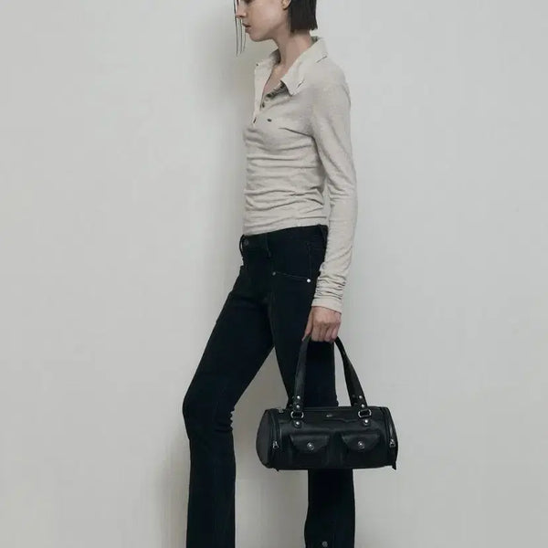 [BUNJANG] Bohemian Seoul Button Fly Boots Cut Denim Pants Black S / 보헤미안서울 버튼 부츠컷 블랙 S